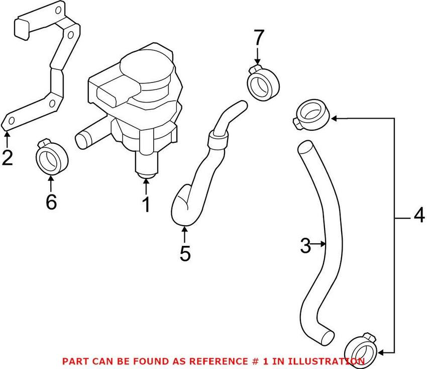 VW Engine Auxiliary Water Pump 1K0965561B